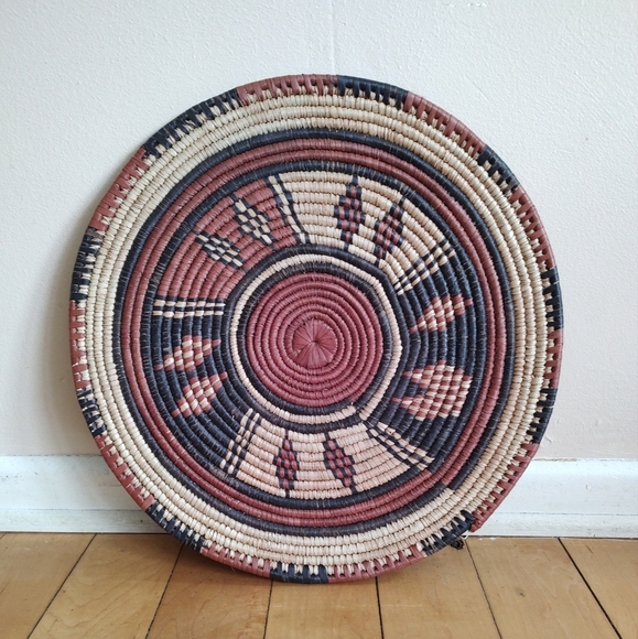20th Century Nigerian Handwoven Grass Coiled Flat Trivet Placemat - Picture 1 of 5